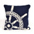 Ship Wheel Navy Indoor/Outdoor Pillow