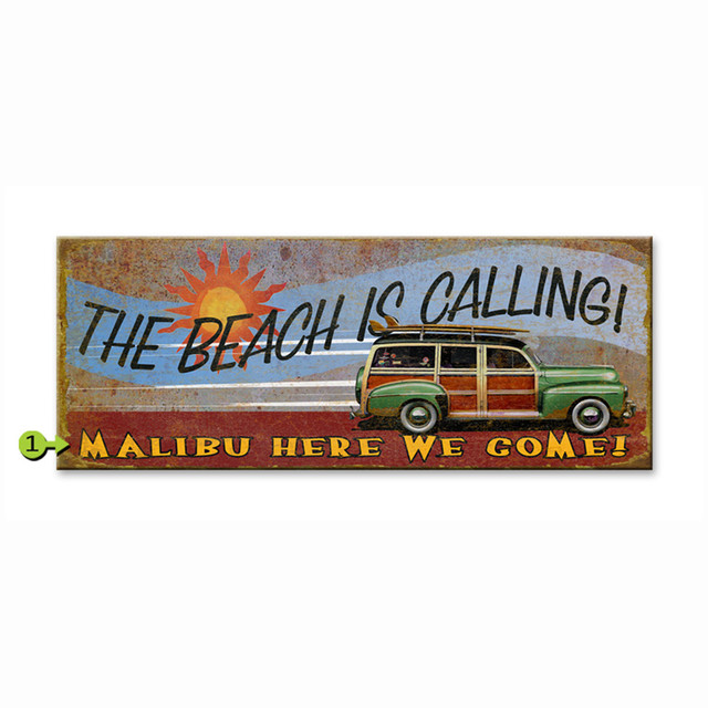 The Beach is Calling Personalized Sign - 14 x 36