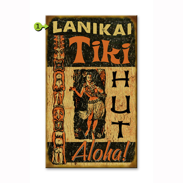 Tiki Hut Personalized Sign - 14 x 24