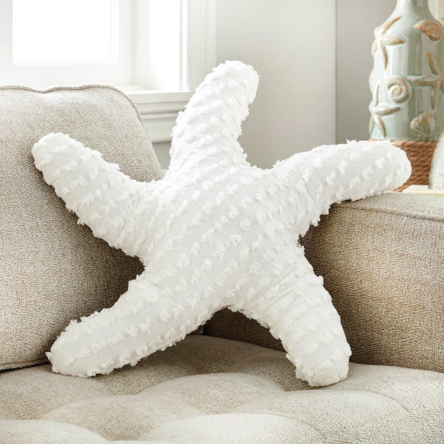 White 3-D Starfish Pillow