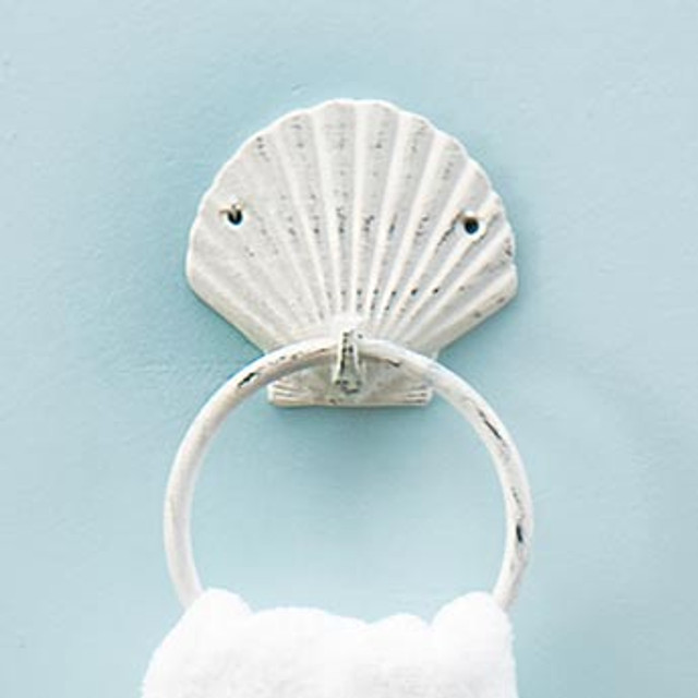 Whitewater Shell Cast Iron Towel Ring - OUT OF STOCK