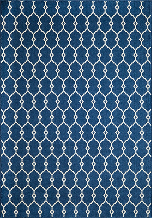 Baja Latticework Navy Rug - 7 x 10