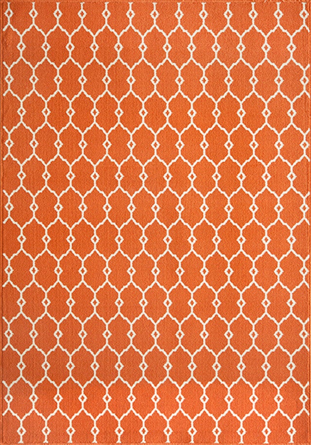 Baja Latticework Orange Rug - 9 x 13