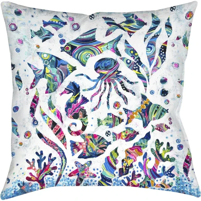 Reef Party Outdoor Pillow