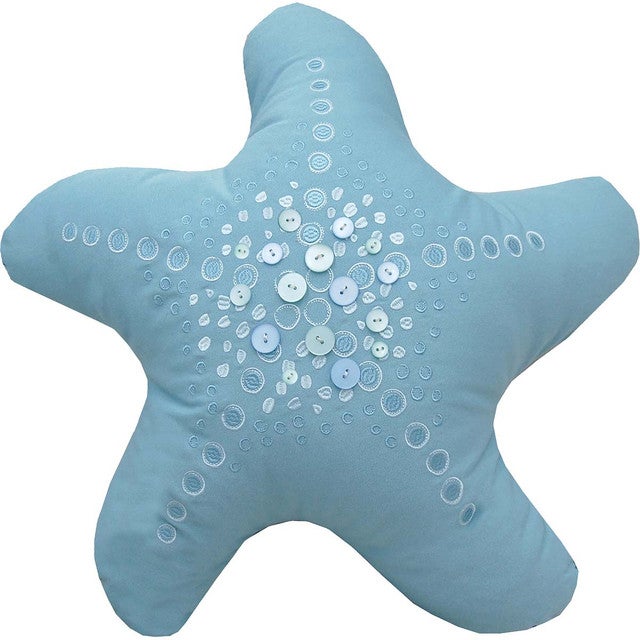 Buttoned Starfish Indoor/Outdoor Pillow - Blue