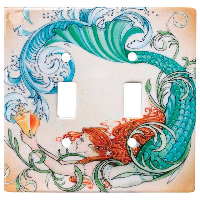 Classical Mermaid Double Switch Plate