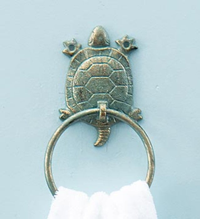 Sea Turtle Cast Iron Hand Towel Holder - OUT OF STOCK