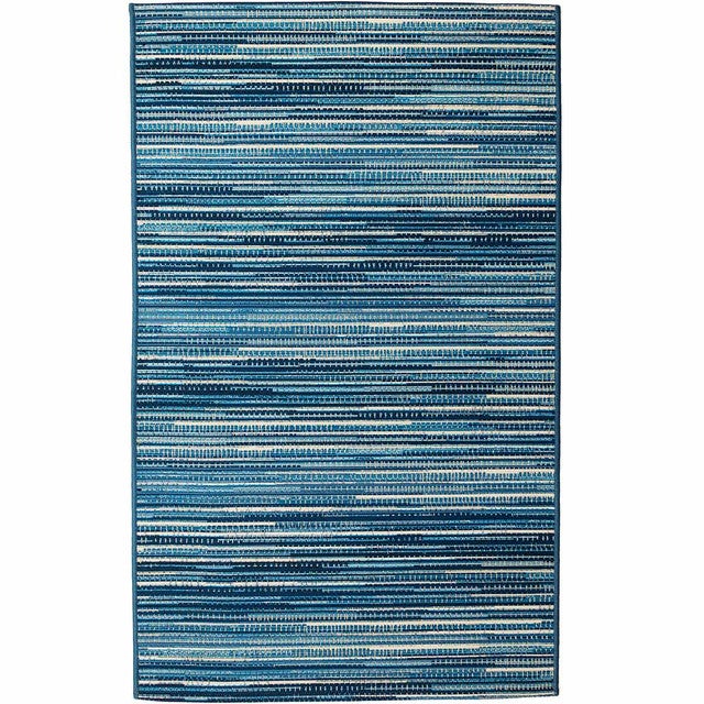 Pacific Stripes Blue Indoor/Outdoor Rug - 3 x 5