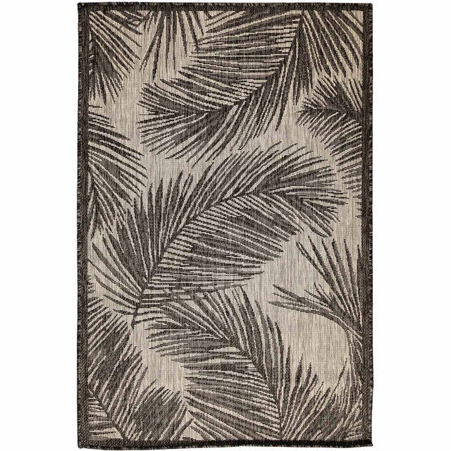 Hermosa Fronds Black Indoor/Outdoor Rug - 8 x 10