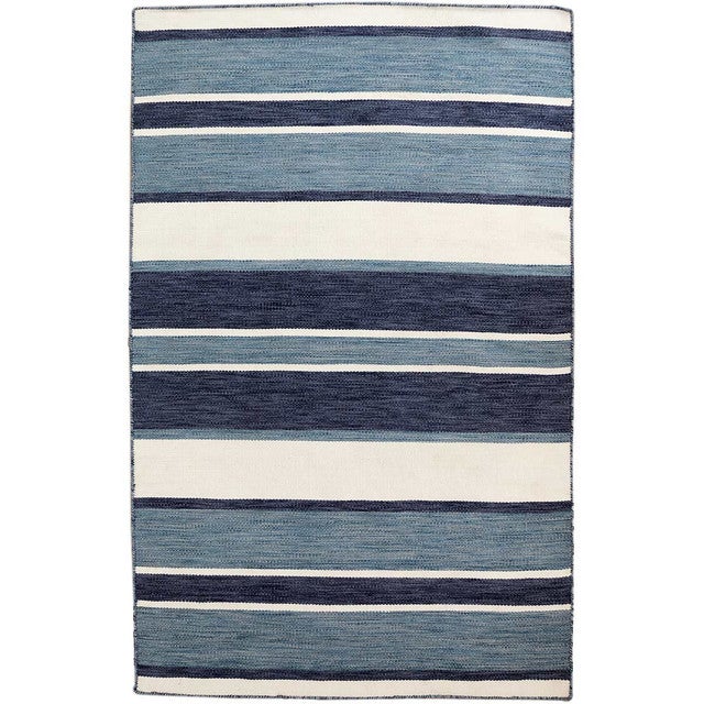 Carlsbad Navy Stripes Indoor/Outdoor Rug - 8 x 10