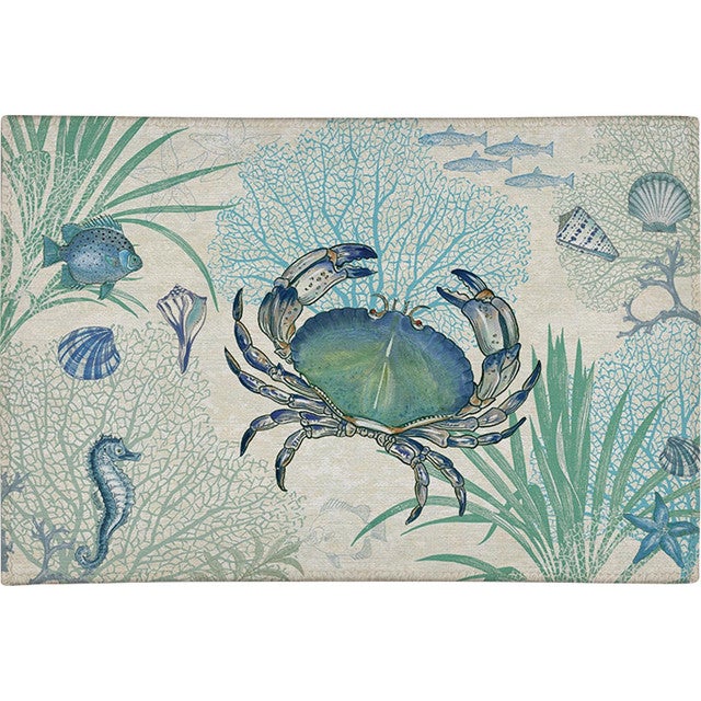 Crab Swim Chenille Rug - 4 x 6