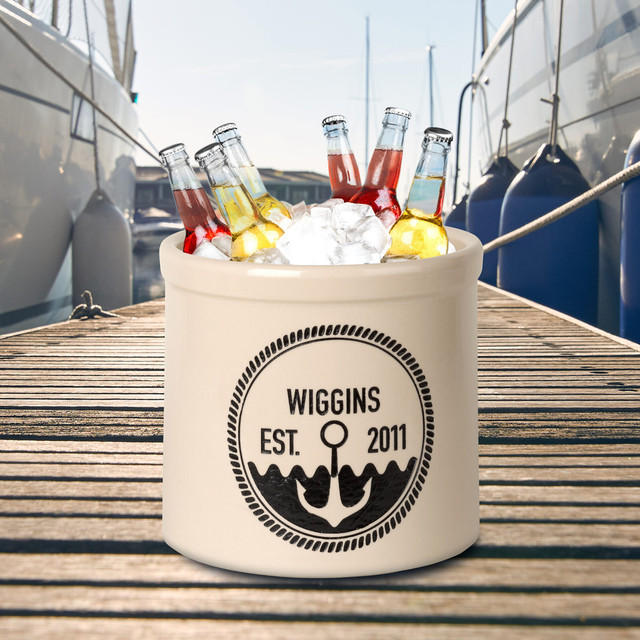 Anchor Personalized Established Crock - Black