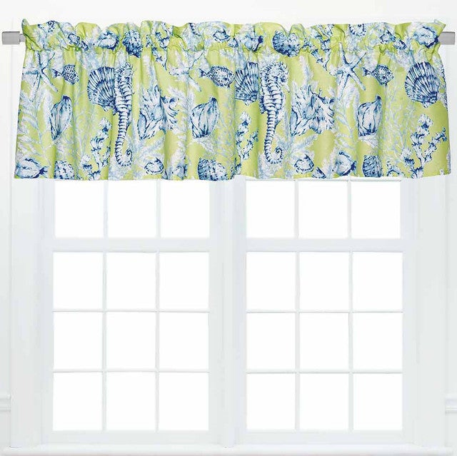 Miami Beach Green Valances - Set of 2