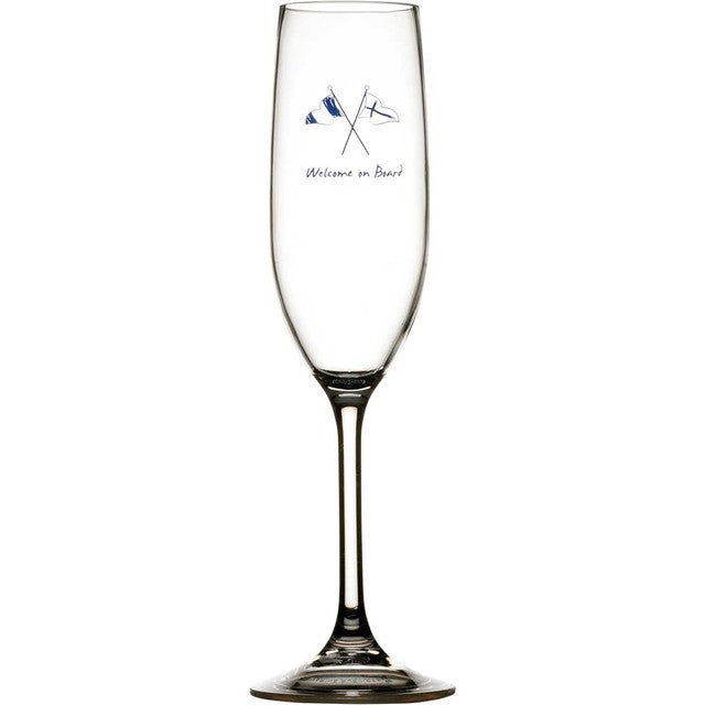 Nautical Welcome Non-Slip Champagne Glass - Set of 6