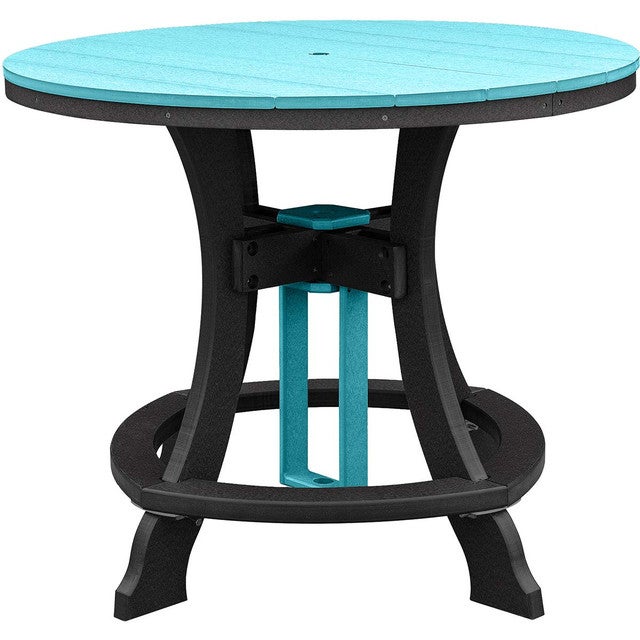 Beckett Counter Height Round Table - Turquoise & Black