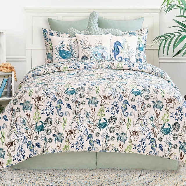 Sea Garden Quilt Bed Set - Twin
