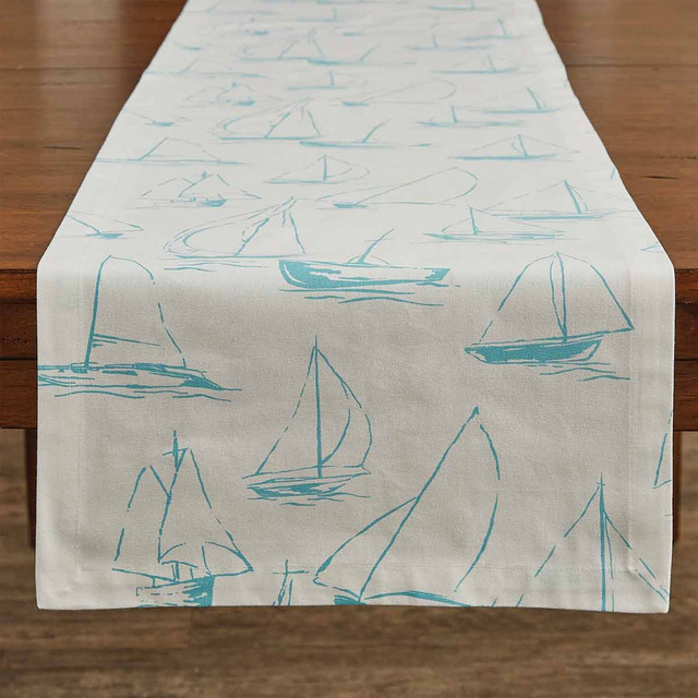 Aqua Regatta Table Runner - 15 x 72
