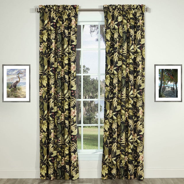 Tropical Noir Rod Pocket Drape Set