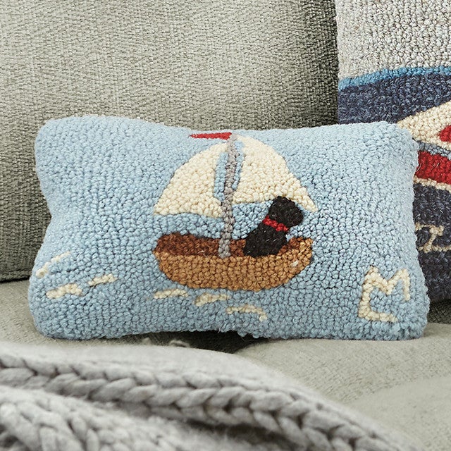 Sailing Lab Hooked Wool Rectangular Pillow - OVERSTOCK