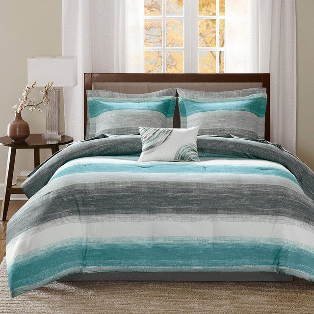 Azul Waves 9 Piece Bed Set - Full