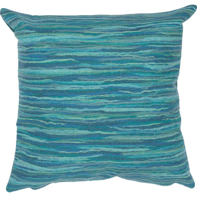 Ocean Stripes Square Accent Pillow - Aqua