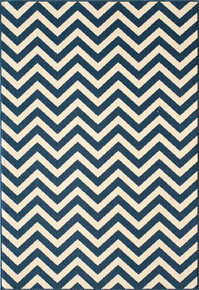 Baja Chevron Navy Rug - 2 x 4