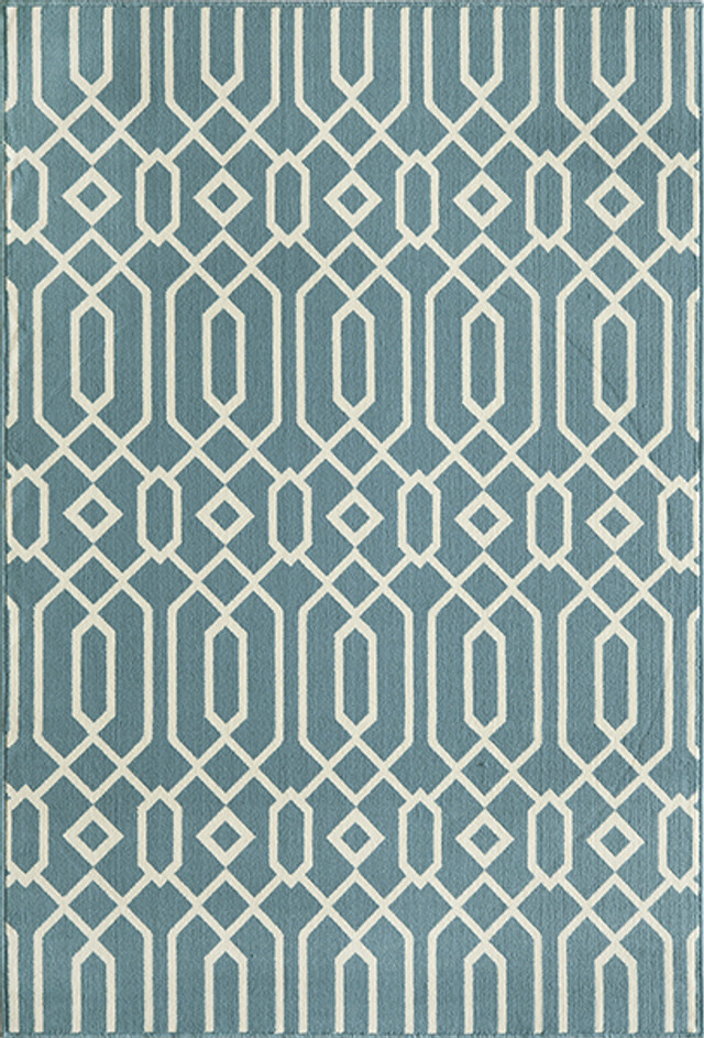 Baja Diamond Geo Blue Rug - 2 x 4