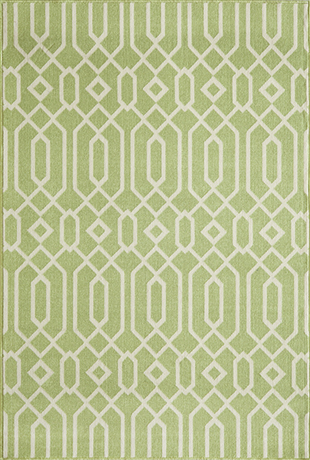Baja Diamond Geo Green Rug - 2 x 4