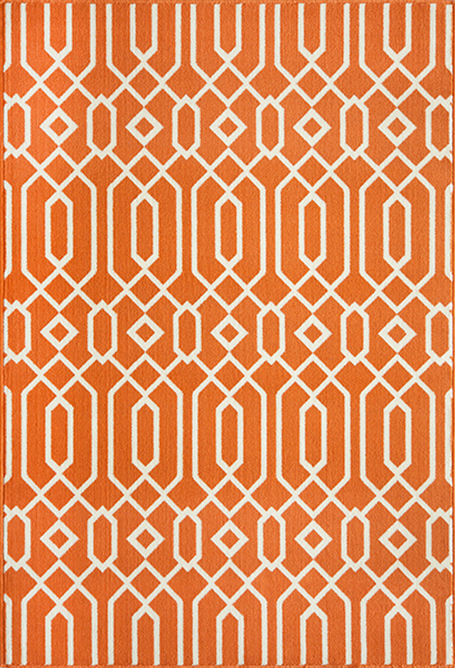 Baja Diamond Geo Orange Rug - 2 x 4