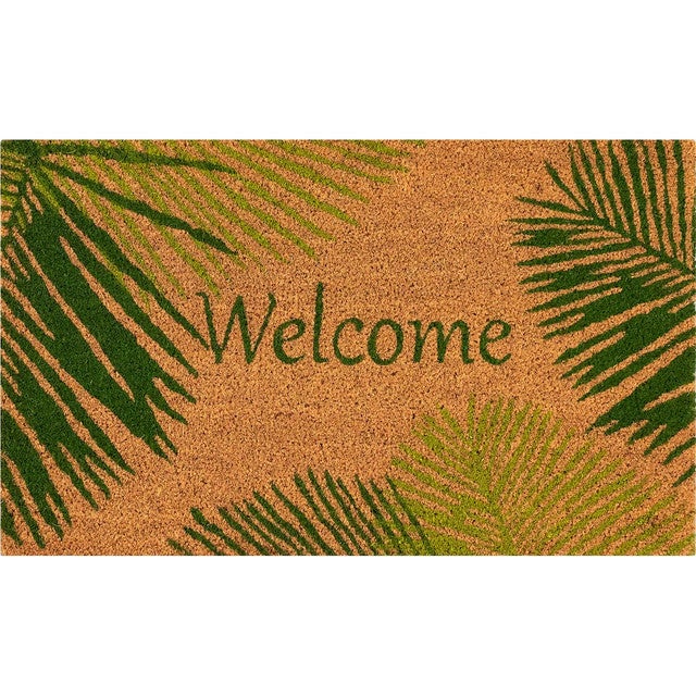 Green Palm Welcome Coir Mat - 1 x 2 - OUT OF STOCK UNTIL 07/15/2026