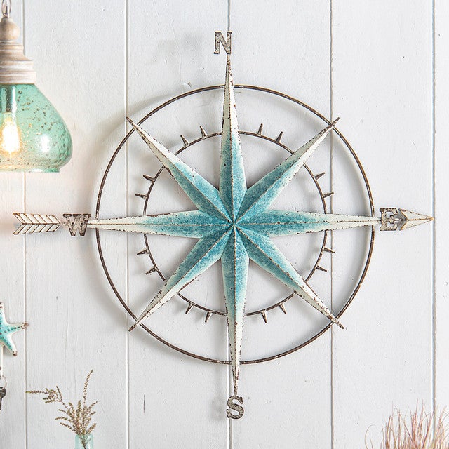 Blue Nautical Compass Wall Art