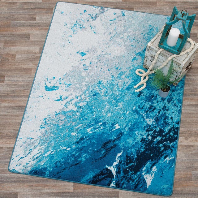 Seafoam Waves Rug - 3 x 4