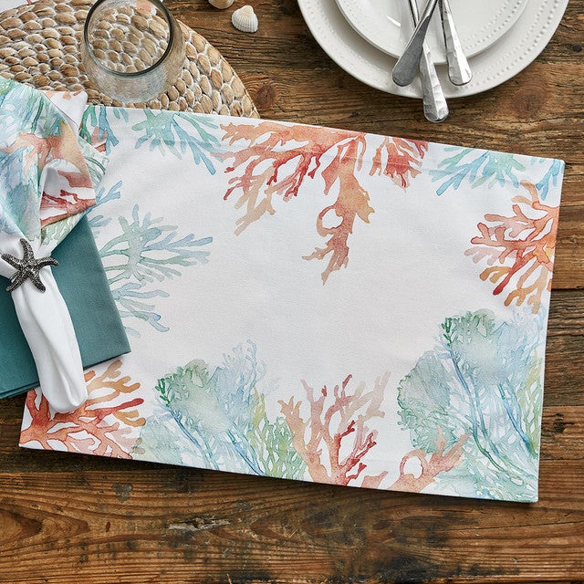 Watercolor Coral Reef Placemats - Set of 4