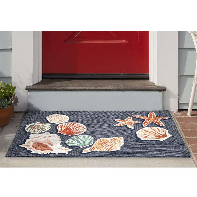 Beach Shells Denim Indoor/Outdoor Rug - 1 x 2 - OUT OF STOCK UNTIL 11/12/2025