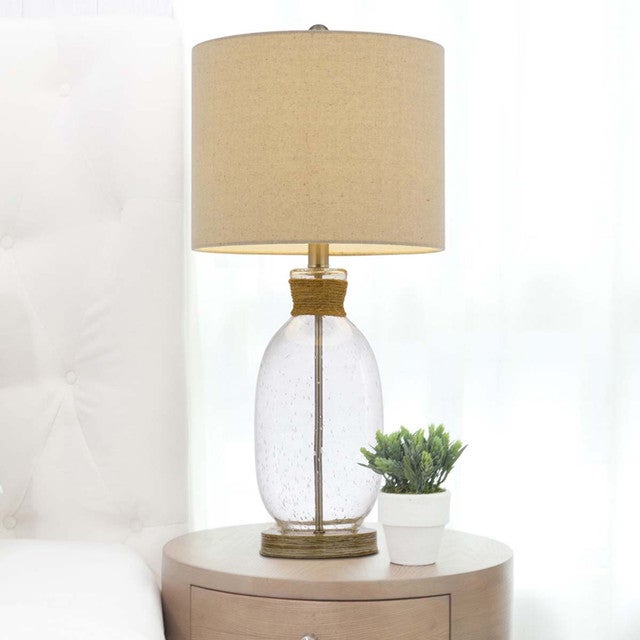 Wide Bubble Glass Rope Table Lamp