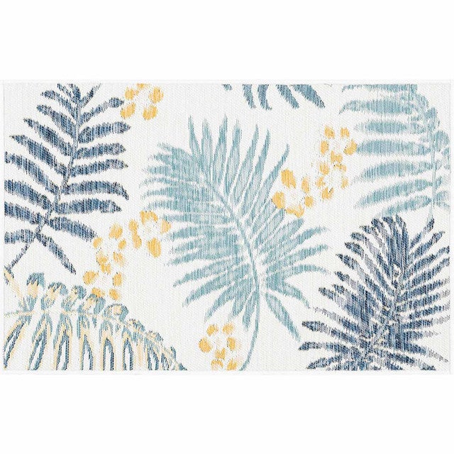 Palm Island Blue & Gold Indoor/Outdoor Rug - 2 x 3