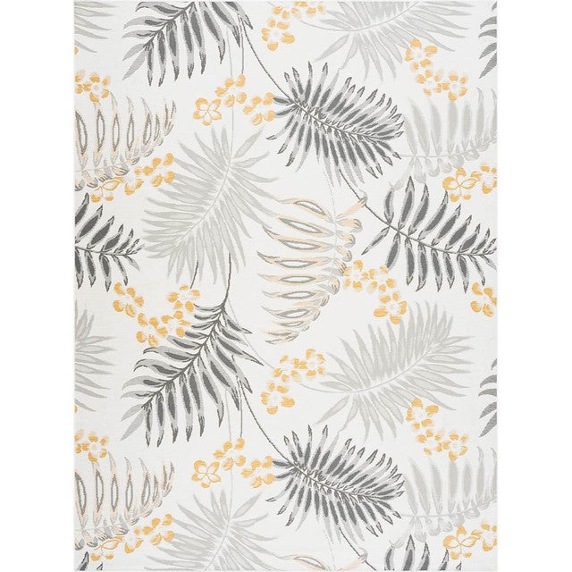 Palm Island Gray & Gold Indoor/Outdoor Rug - 8 x 10