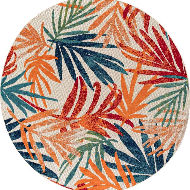 Nassau Palms Indoor/Outdoor Rug - 5 Ft. Round