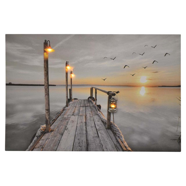 Sunset By The Sea Light Up Wall Art