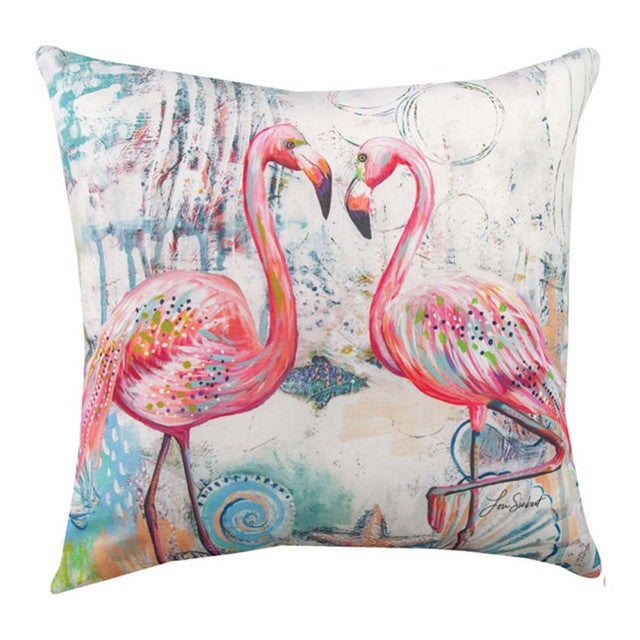 Aquatic Jewels Indoor/Outdoor Pillow - Flamingo
