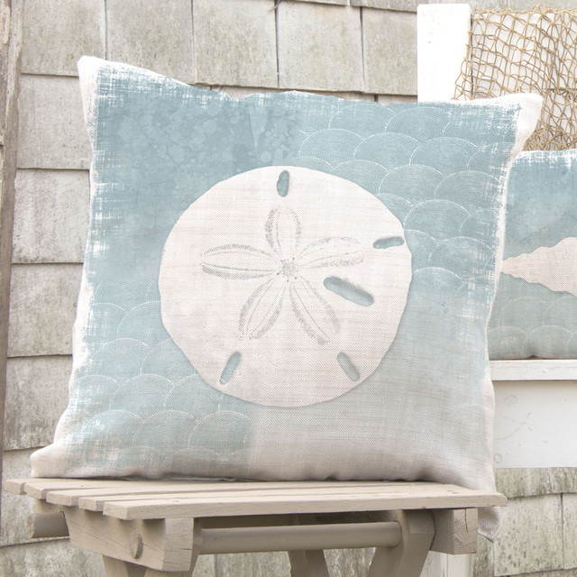 Whitewashed Sand Dollar Pillow