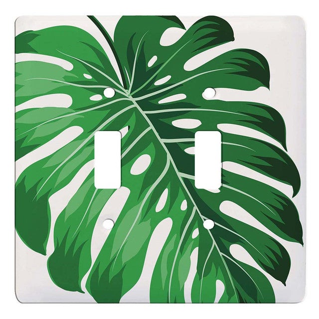 Emerald Monstera Double Switch Plate