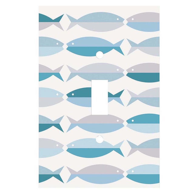Blue Horizon Fish Single Switch Plate
