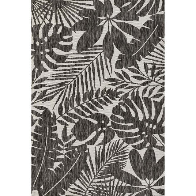 Prince Palm Black Indoor/Outdoor Rug - 2 x 3