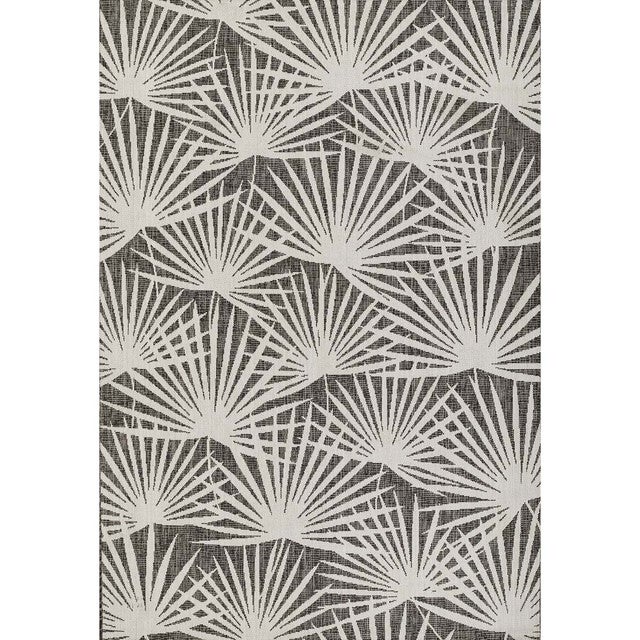 Queen Palm Gray Indoor/Outdoor Rug - 2 x 3