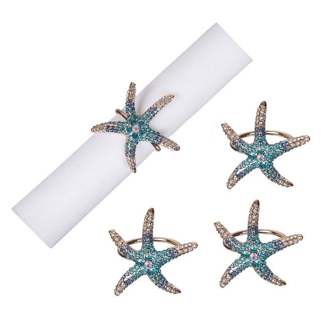 Ocean Stars Napkin Rings - Set of 4