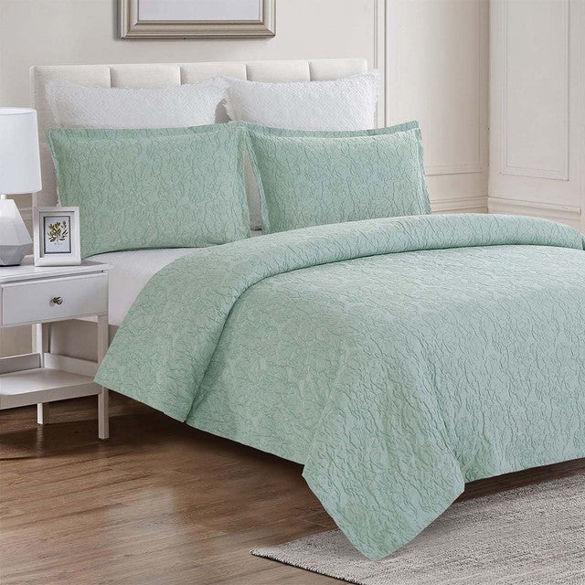 Seagrass Green Coverlet Set - Queen