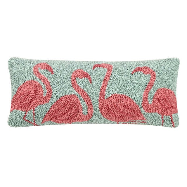 Flamingo Paradise Hooked Pillow