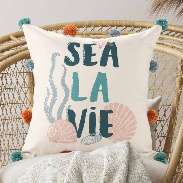 Pompom Sea Indoor/Outdoor Pillow