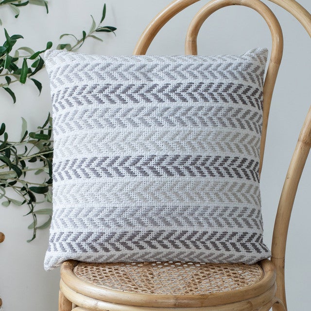 Serene Gray Chevrons Pillow